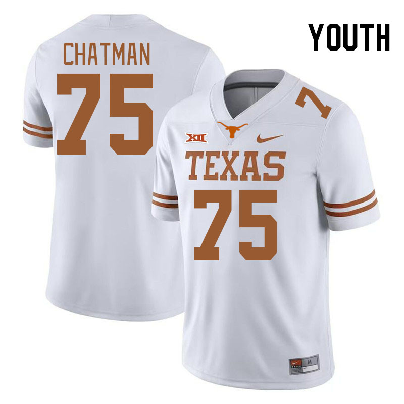 Youth #75 Jaydon Chatman Texas Longhorns 2023 College Football Jerseys Stitched-White